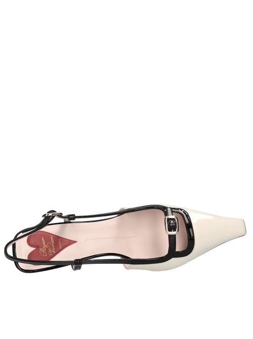 Décolleté slingback in pelle. ROGER VIVIER | RVW72237660D1P0H62BIANCO-NERO
